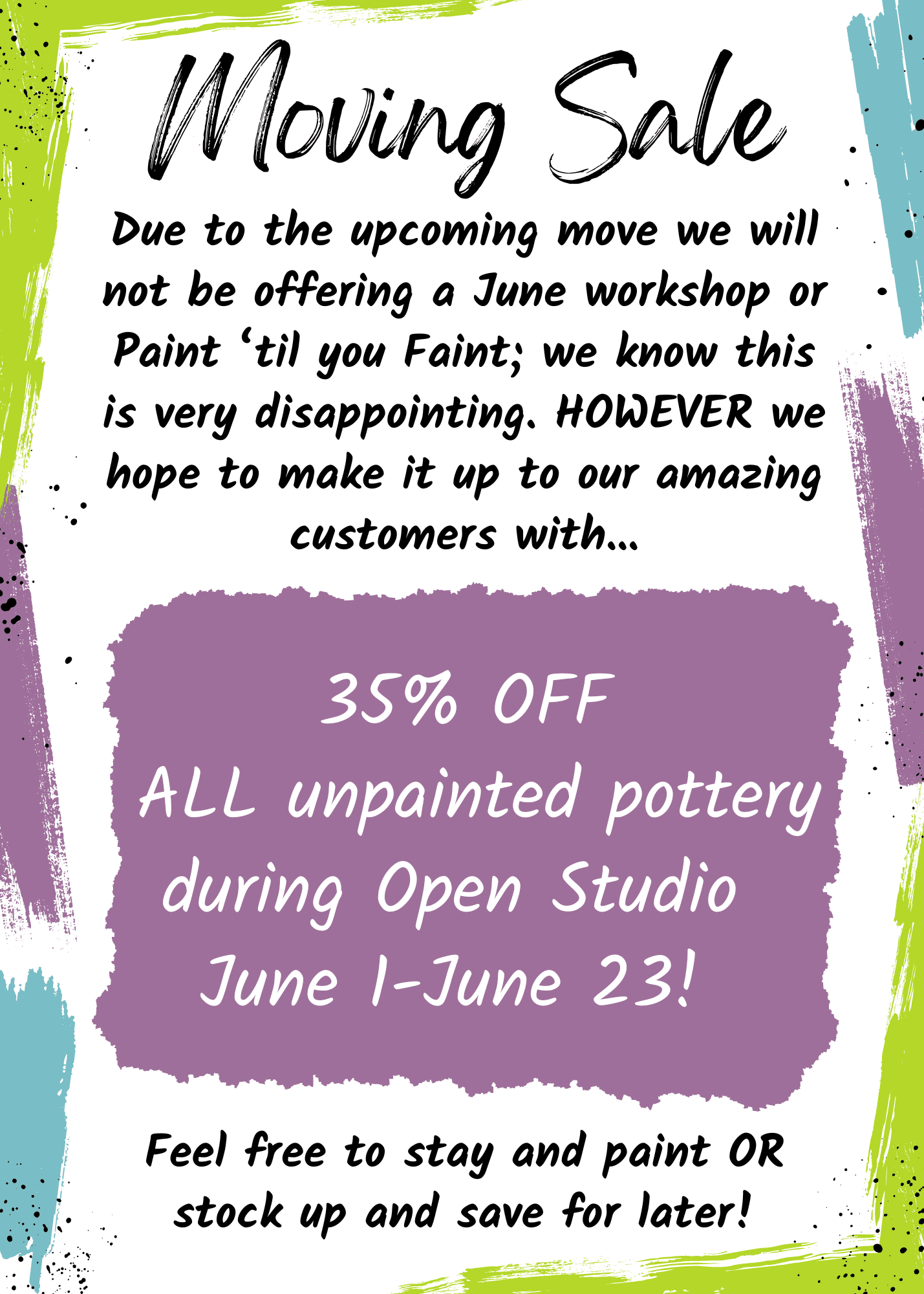 Promotions and Deals Pottery 2 Paint Rapid City, SD